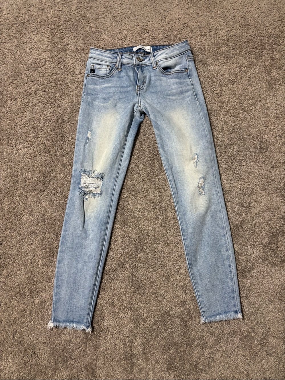 KanCan Signature Junior’s Distressed Skinny Jeans Frayed Hem Sz 3/25